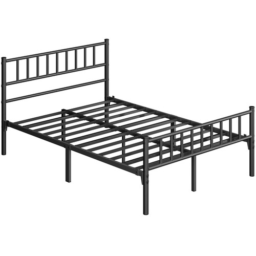 Black white silver metal - metal, bed