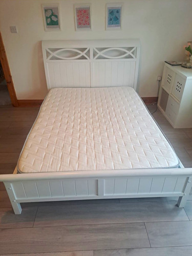 White painted wood - painted, double