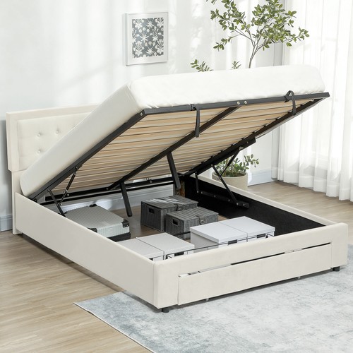 Homcom 4ft6 double bed - homcom,