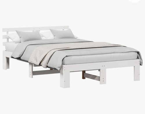 Solid pine wood double - double, bed