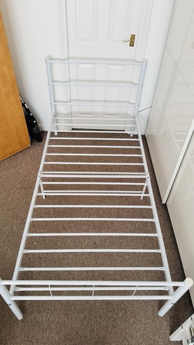 White metal 3ft single - white, bed
