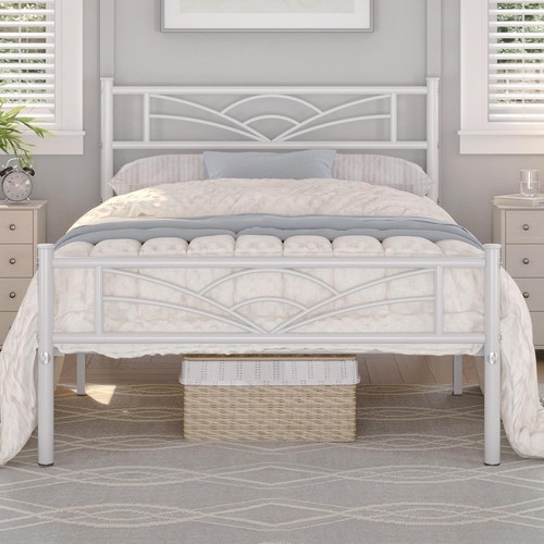 Metal bed frame slatted beds - bed,