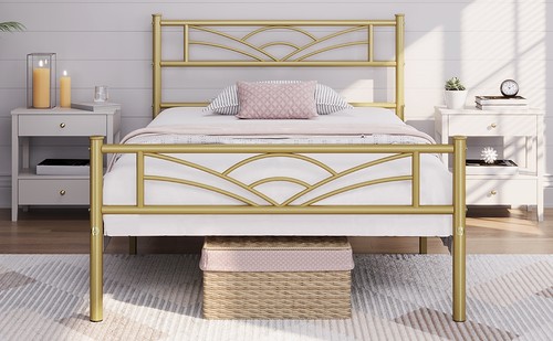 Metal platform bed frame with - metal,