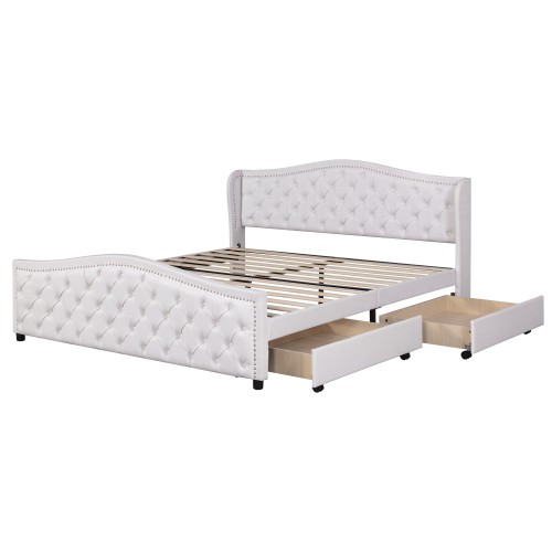 White faux leather double - white,
