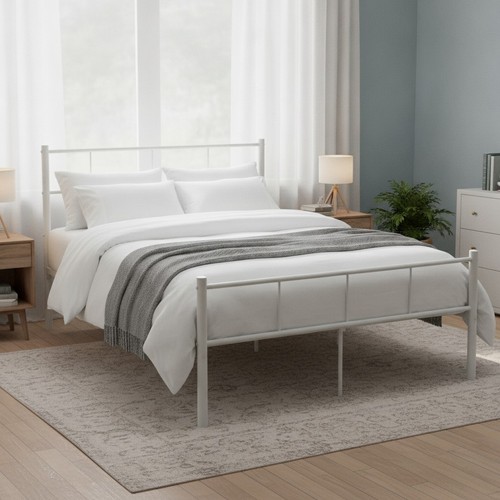 White metal bed frame - metal,