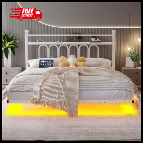 Double floating bed - bed, with