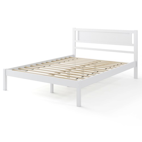 Costway double size wood - size, bed