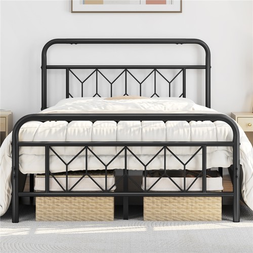 Single double metal bed - bed, frame