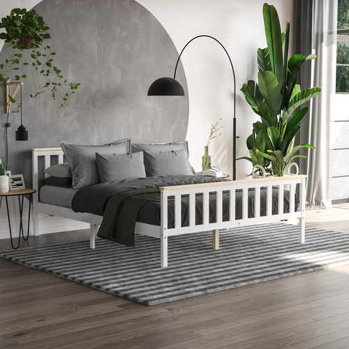 Wooden bed frame - wooden, solid