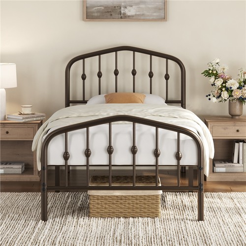 Metal platform bed frame with - metal,