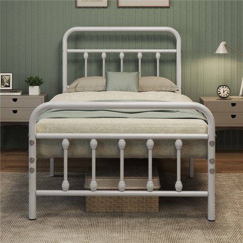 Iron bed frame kingsize white - iron,