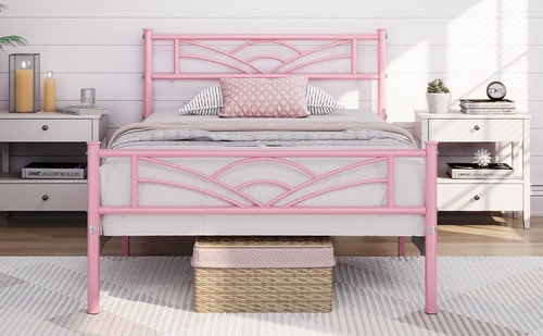 Metal platform bed frame - bed, with