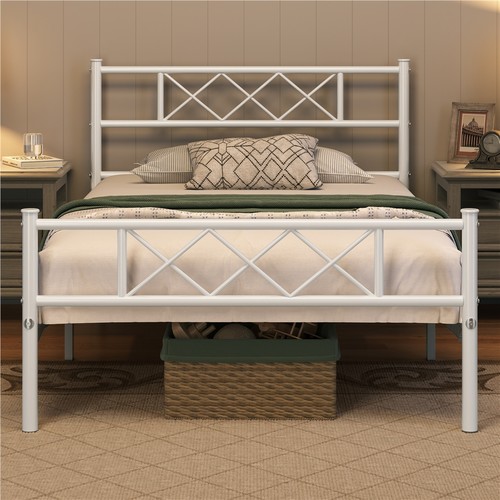 Metal bed frame slatted - metal,
